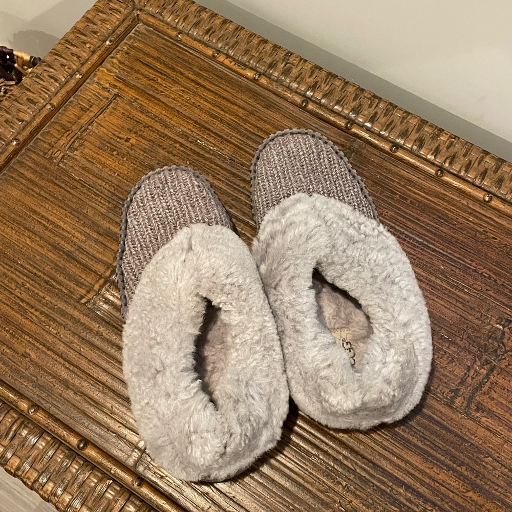 UGG Cozy Gray Knit Women's Slippers